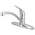 Pioneer Faucets Single Handle Kitchen Faucet, Compression Hose, Standard, Brushed Nckl, Number of Holes: 3 Hole 2LG160H-BN
